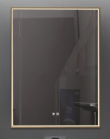 BRUSHED GOLD IP44 600 X 800MM MIRROR WITH DEMISTER, 4000K