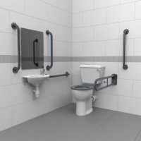 Tucker French Dark Grey DOC M Close Coupled Pack 2 Tap Hole Basin