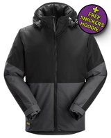 Snickers Waterproof Insulated Jacket, Steel Grey/Black