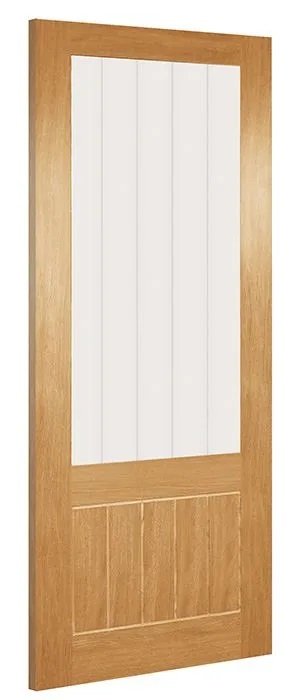 HP38 - Oak- Glazed Line Bevelled Clear Glass