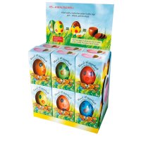 Display of polka design praline filled egg in gift box - 12x50g