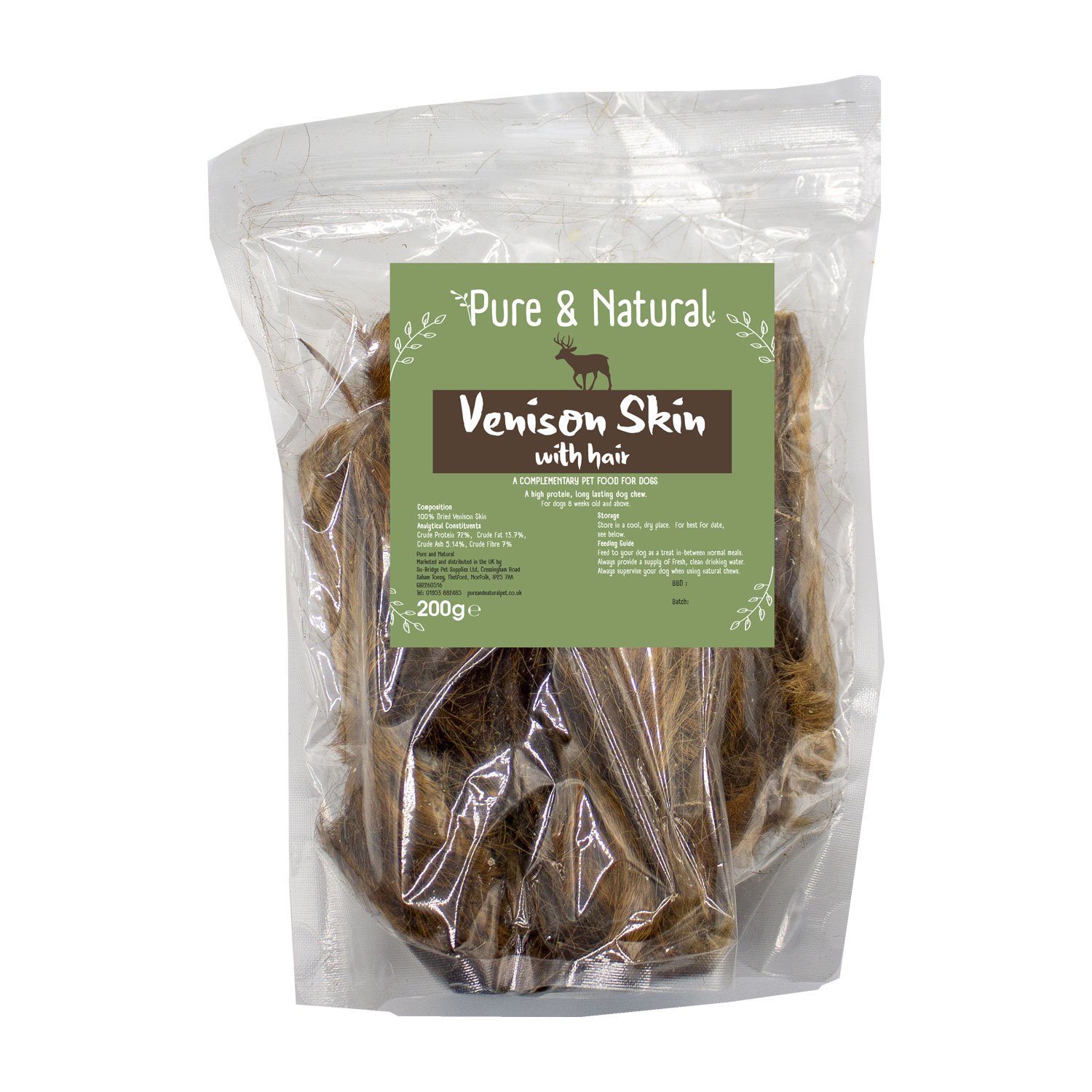 Pure & Natural Venison Skin with Hair