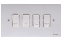 Schneider Ultimate Low Profile Grid Plate 4 gang Polished Chrome | LV0701.1257