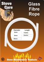 Easi Plumb Stove Care 1Mtr length of 6mm Glass Fibre Rope White