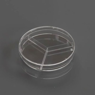 Petri Dish, Sterile, 90mm Diameter, 15.00mm High, 3-Compartments 20/pk, 500