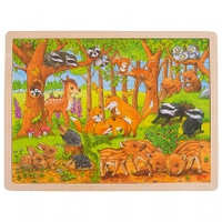Puzzle baby animals in forest