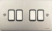 Switch Ultimate 4 Gang 2 way Stainless Steel