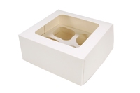 90081 - BOX-CUPCAKE-SQ-WHITE- holds 4