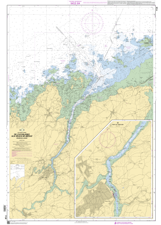 French Chart - 7126 De l'&Icirc;le Balanec aux H&eacute;aux-de-Br&eacute;hat - Cours du Jaudy