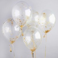 Gold Confetti 12" Latex Balloons - Pack of 5