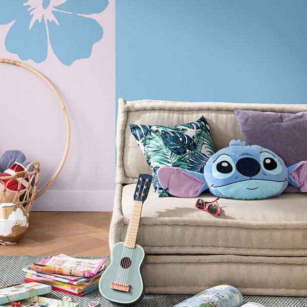 Girls Bedroom painted in Dulux Easycare Disney Stitch Cosmic Rose