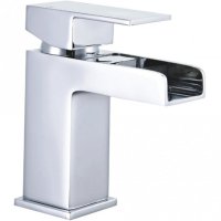 Astini Cardiff Waterfall Mini Chrome Bathroom Basin Mixer Tap & Slotted Waste