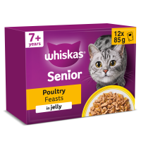 Whiskas Senior Cat Poultry Feasts in Jelly Pouches 4x12x85gm FD17R