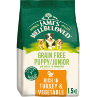 James Wellbeloved Puppy/Junior Grain Free Rich in Turkey and Vegetables Dry Food 1.5kg DL09V