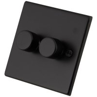 Black Metal 2 Gang 2 Way 400W Dimmer 6080-022