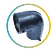 Radius Systems Elbow Black Electrofusion 160x90 Degree 16BAR WATER/10BAR GAS PE100 40V 4.0PIN WA3343