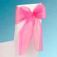 Snow Sheer Chair Tie Fuchsia - 230mm x 3m