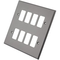 Gunmetal 8 Gang Grid Plate 6104-355