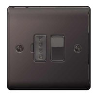 NEXUS BLACK NICKEL 13A FUSED CONNECTION UNIT SWITCHED