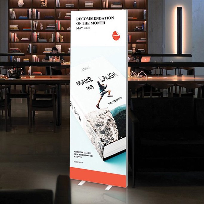 Pixlip POP - First Mobile Backlit Alternative to the Classic Roll-Up - 850 x 2000 x 75mm