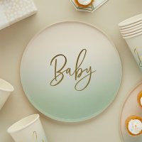 Sage 'Baby' Paper Plates - Pack of 8
