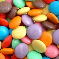 mini chocolate covered in colourful rainbow hard candy shell beans