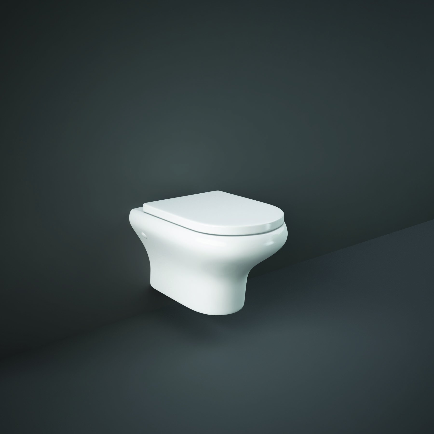 RAK-COMPACT 52CM RIMLESS WALL HUNG PAN WITH HIDDEN FIXATIONS.