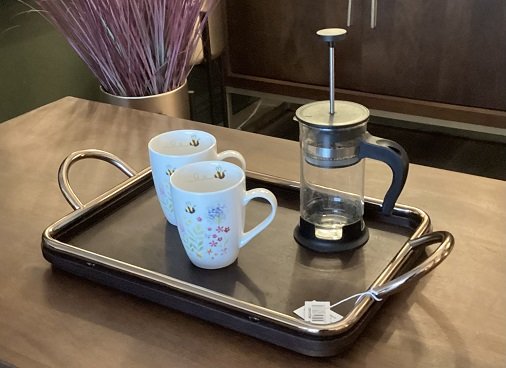 Rectangular Wooden Tray with Metal Trim 52x28x6cm