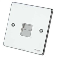 Schneider Ultimate Low Profile Phone Point Polished Chrome with White Insert | LV0701.0237