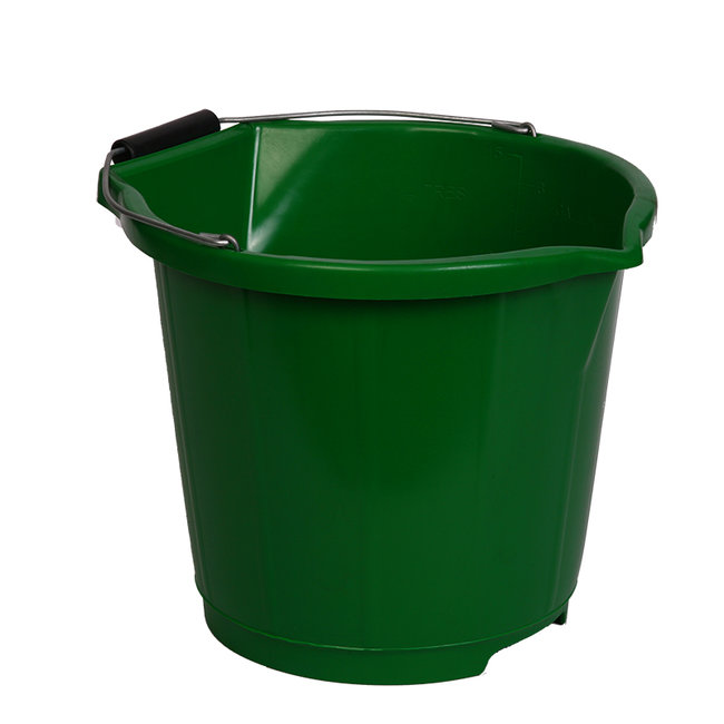 Heavy Duty Plastic Bucket 14 Ltr, Green Klipspringer
