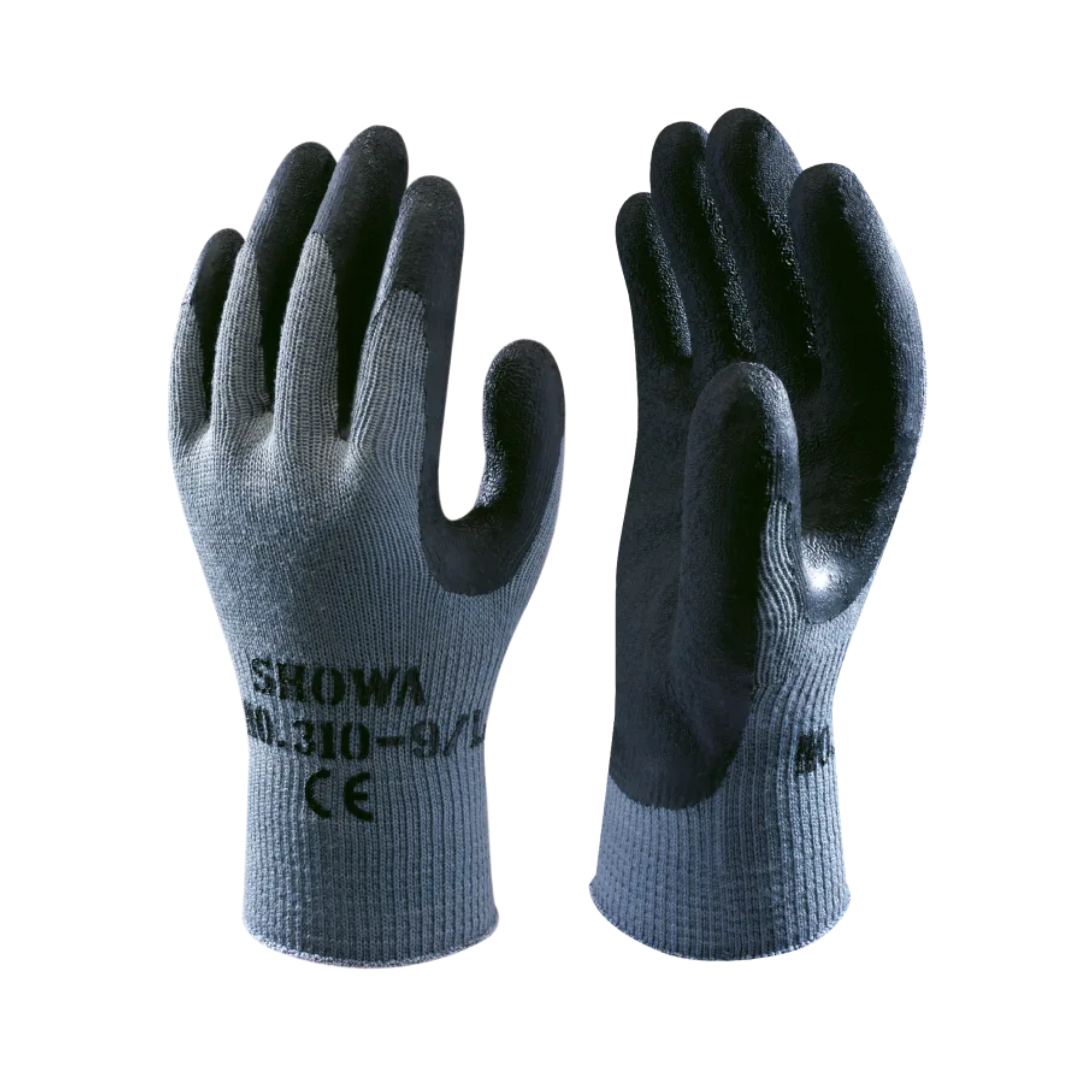 SHOWA LATEX GRIP GLOVES, BLACK
