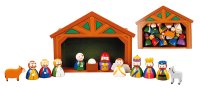 Nativity - Childrens Wood Set With Shed   (89292)