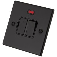 Black Metal 13A Switched Fused Spur Neon 6082-045