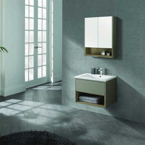 Lucca 60cm Wall Hung Vanity Unit - Gloss Taupe