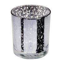 Glass Medium Candle Holder Silver - 70 x 90mm