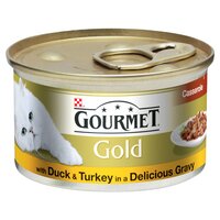 Gourmet Gold Cat Can Casserole Duck & Turkey in Gravy 85g x 12