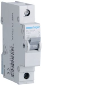 Hager 40A S/P C Curve 6kA MCB MU140A
