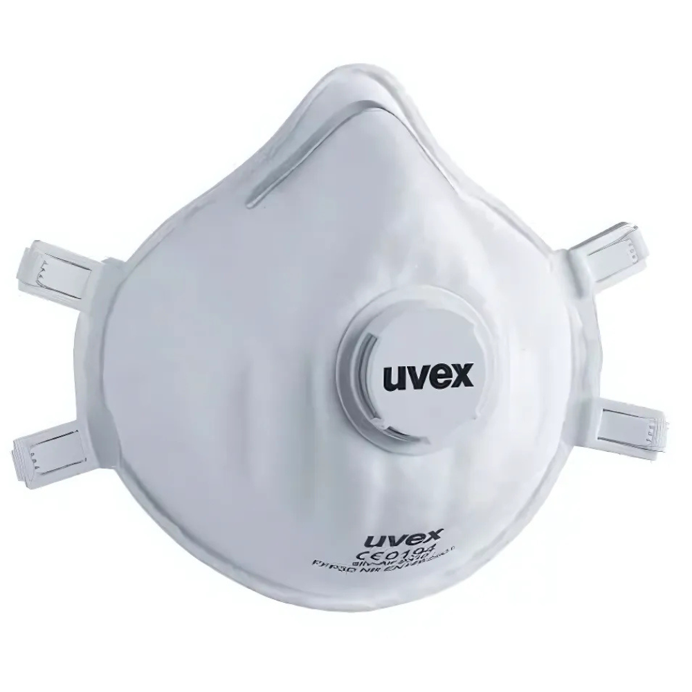 Uvex FFP3 Dust Mask Silv- Air, Cup Shape With Valve