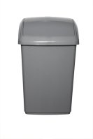 WHITEFURZE 50 LTR SWING LID BIN AND BASE SILVER