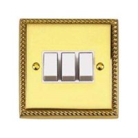 BRASS HERITAGE SWITCH 3 GANG 2 WAY