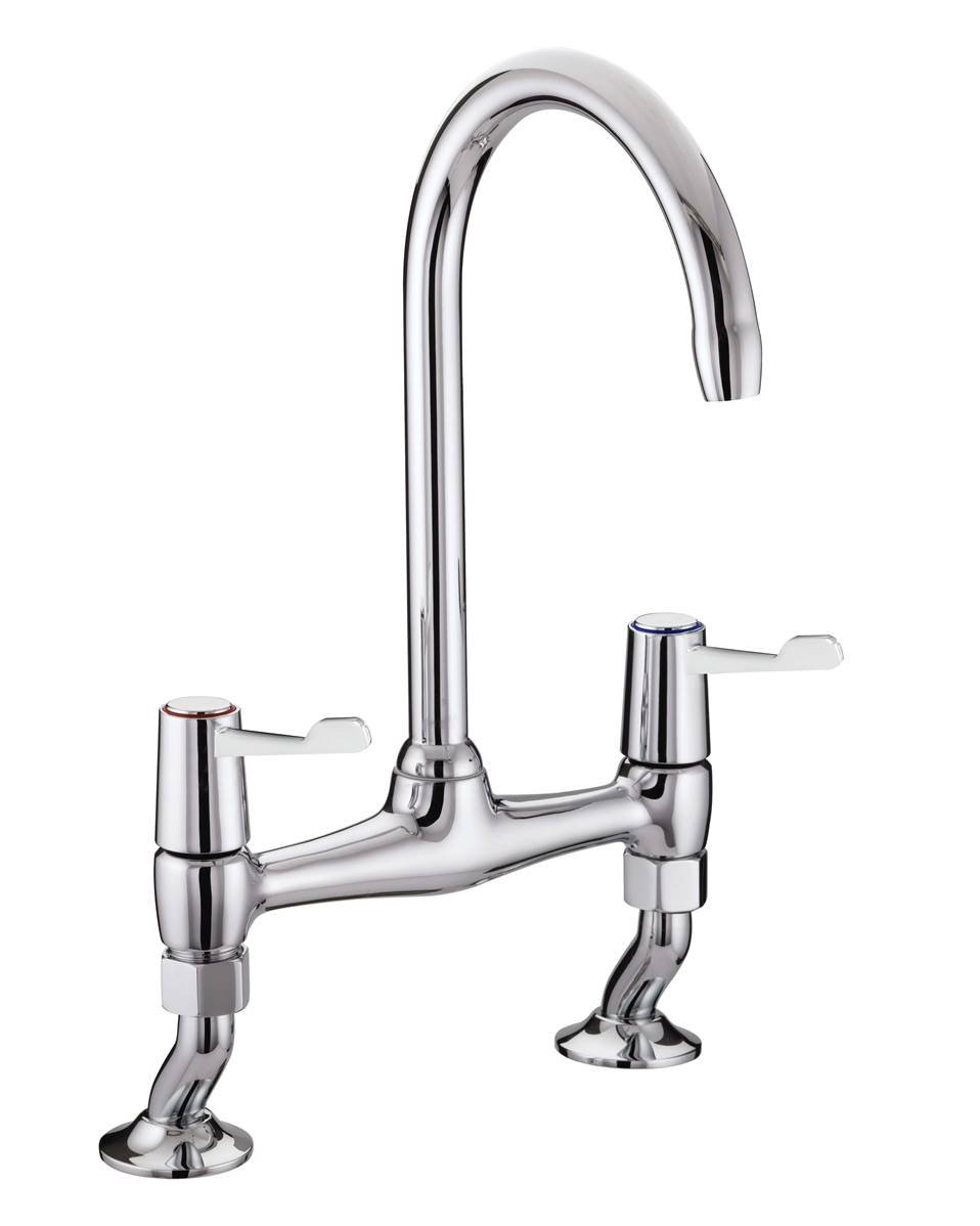 Bristan Lever Bridge Deck Sink Mixer with Ceramic Disc Valves Chrome Plated VAL2 BRDSM C CD