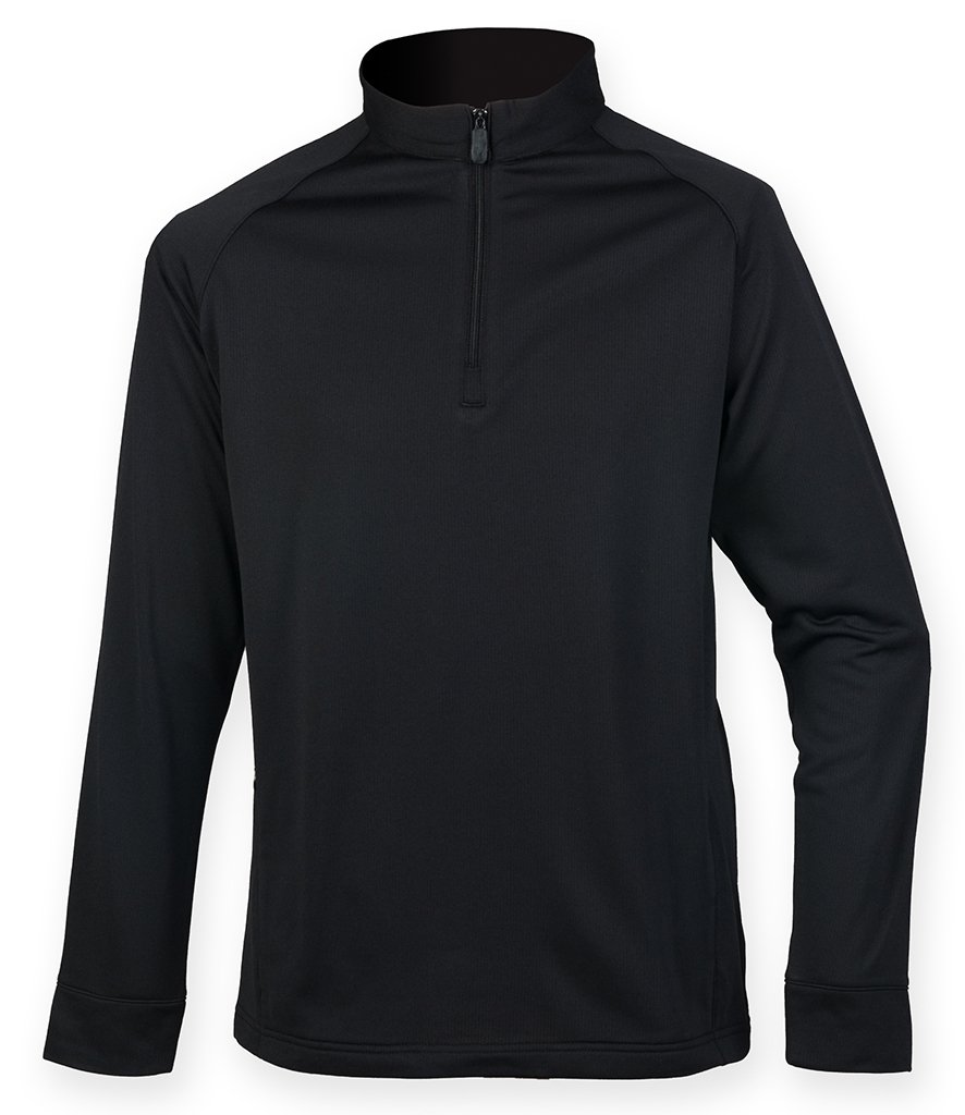 HENBURY 1/4 ZIP TOP WITH WICKING FINISH