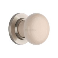 8010-SN - Cream Crackle Knob With Satin Nickel Base