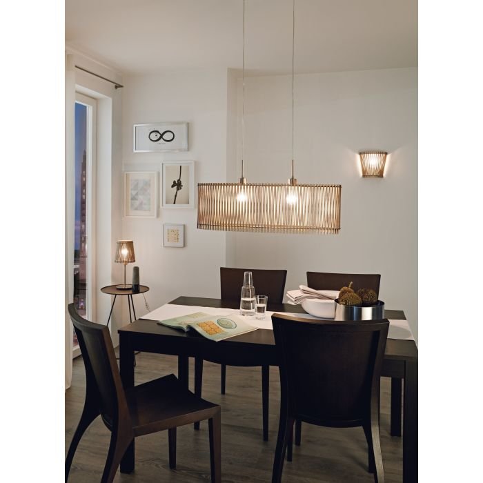 Eglo Sendero Satin Wood Pendant Light
