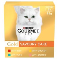 Gourmet Gold Cat Can Savoury Cake Meat & Veg Multipack 8pk x 6