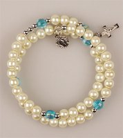 Rosary Bracelet - White Pearl   (63752)