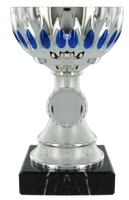 16cm Plastic Silver Cup with Blue