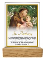 Glass Plaque/Wood Base/Saint Anthony   (32450)