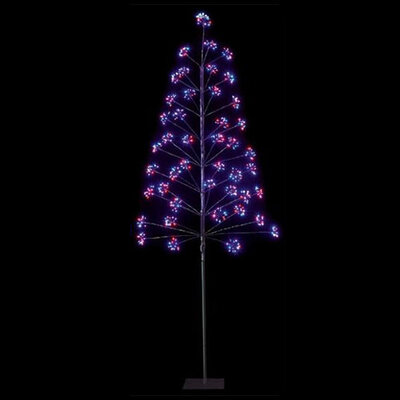 Premier LED Microbrights Tree - Black with Rainbow LEDs - 1.8m