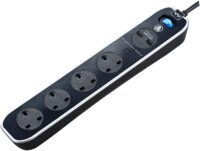 BG MASTERPLUG 13A  2M 4 GANG SURGE EXT LEAD + 2 X USB POLISHED BLACK